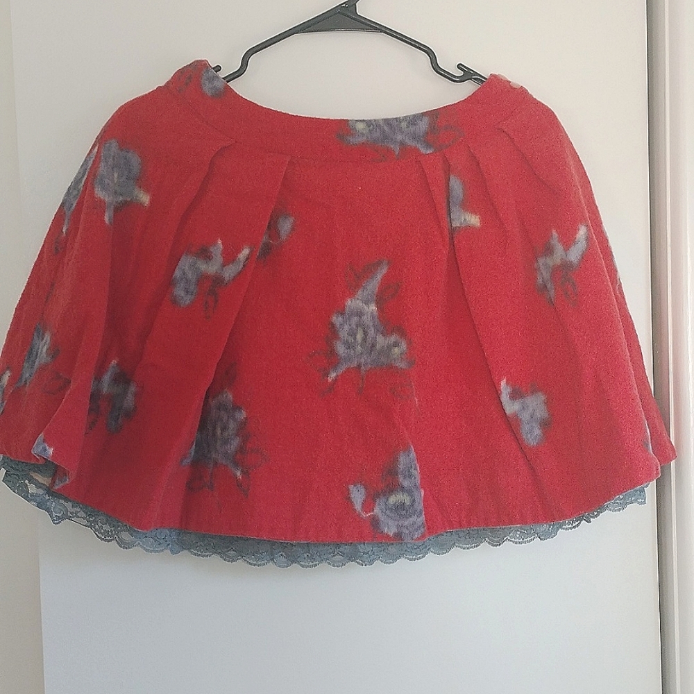 Odille Anthropology floral wool skirt size 4.